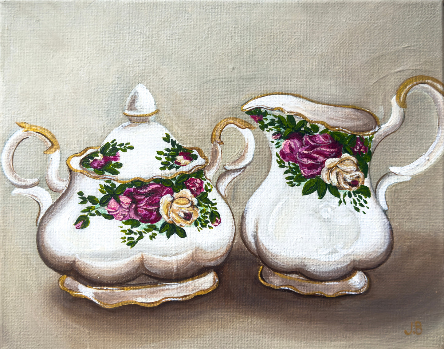 Nan's Old Country Roses Sugar Bowl and Creamer